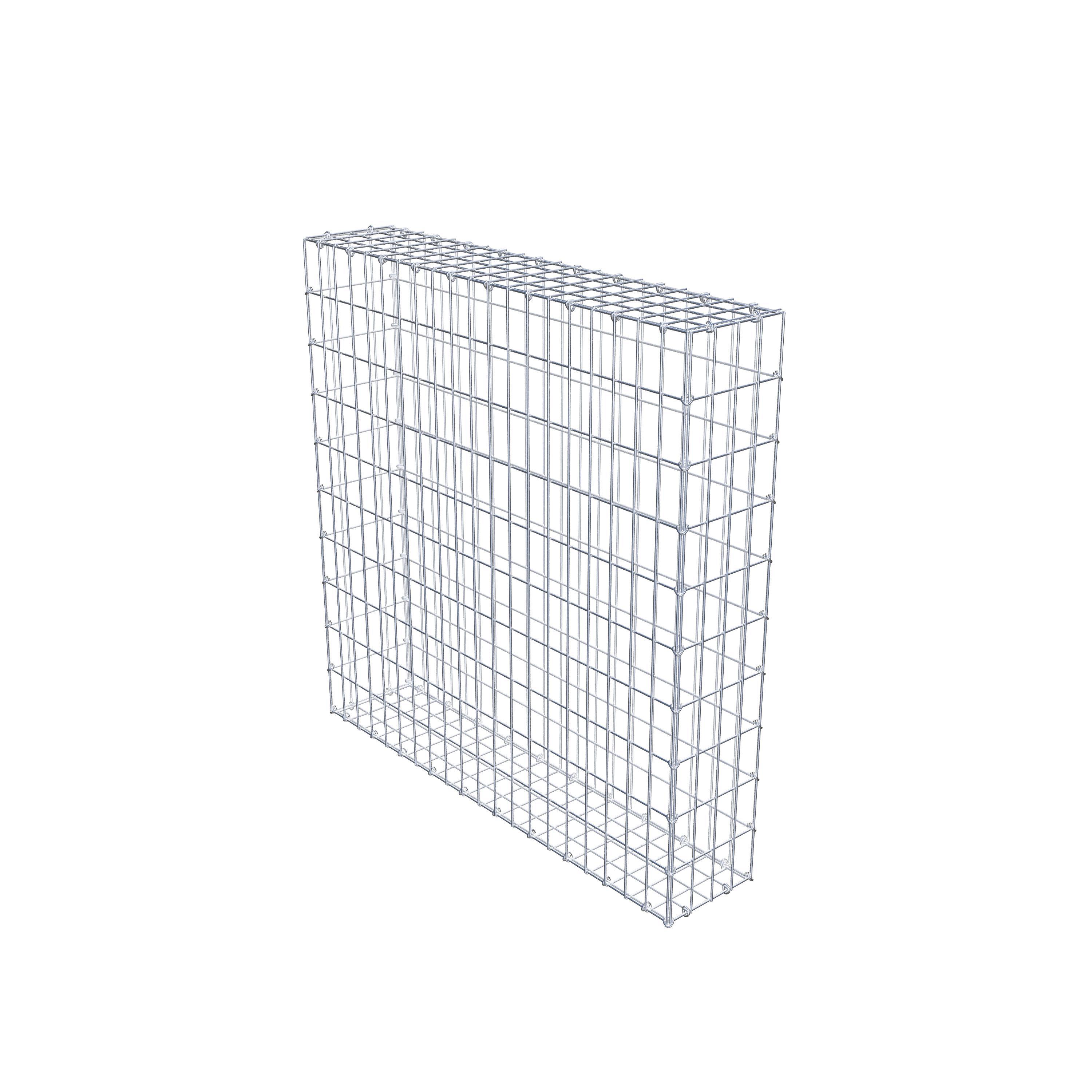 Gavión de acero galvanizado 100x100x20cm (LxAxP), malla 5 x 10cm, Anillo en C, jaula metálica para muro o jardín - 7