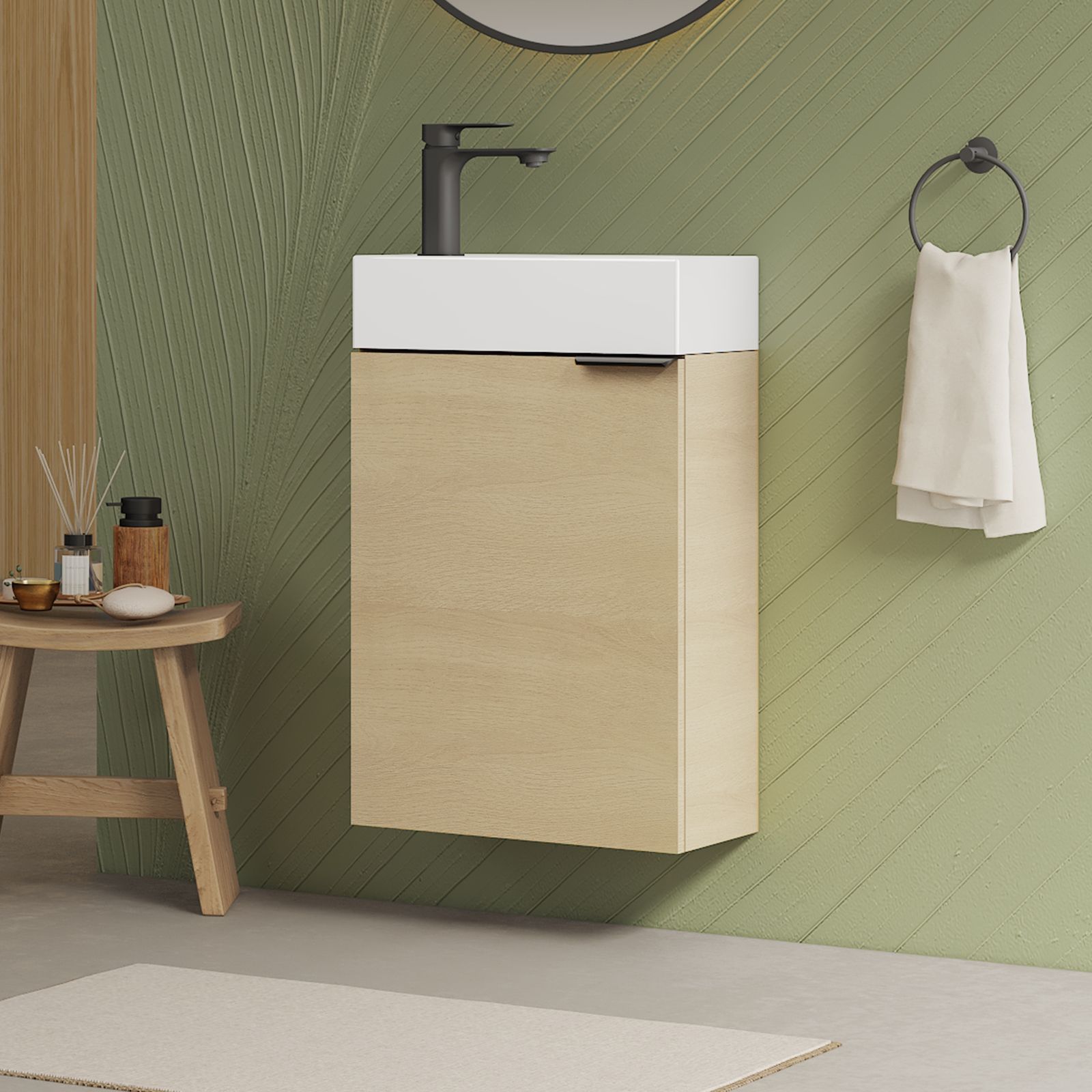 EMKE Zestaw szafka z umywalką 41.5 Dąb naturalny