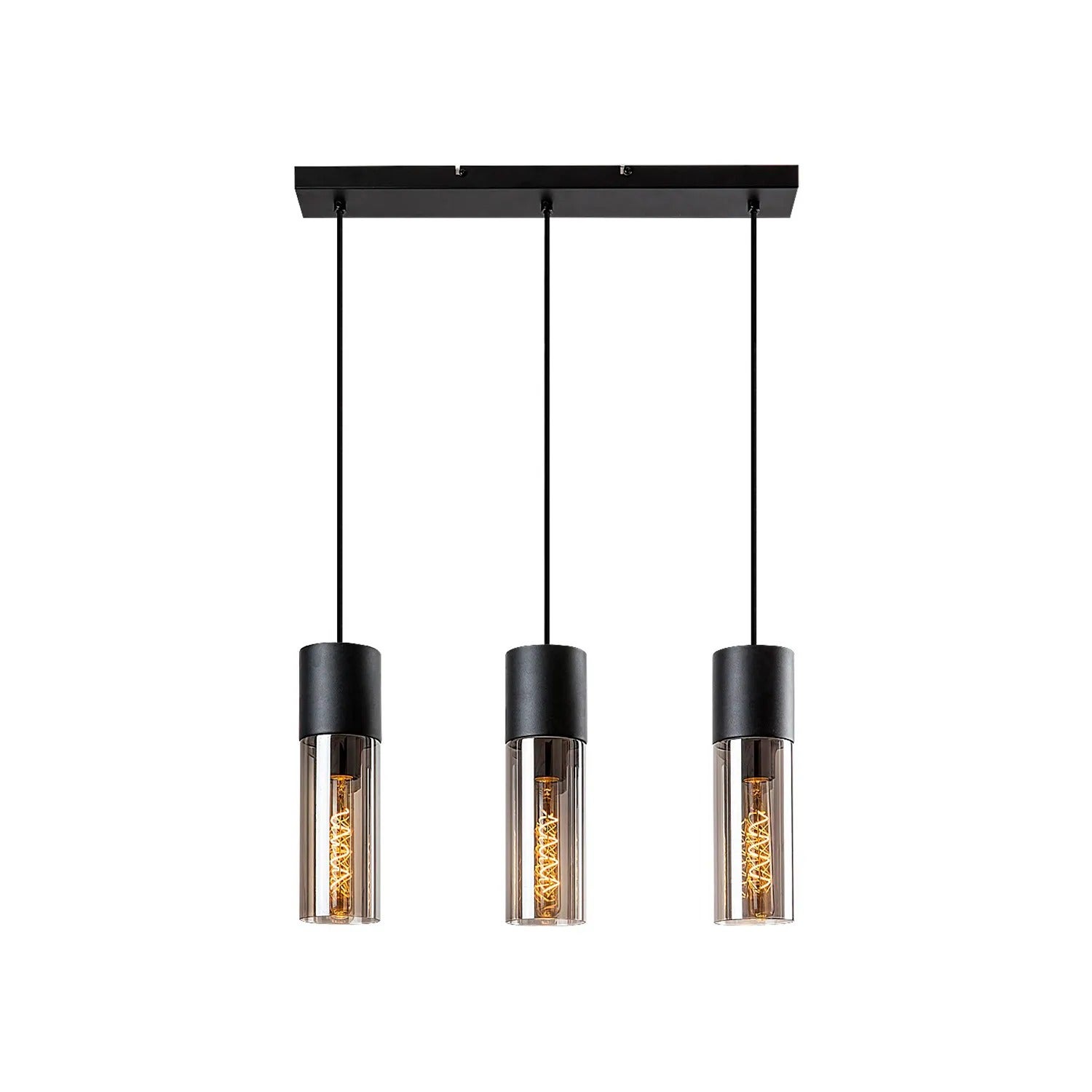 Lampa wisząca Ronno czarna-kolor dymny 3xE27x40W metal wym:120x55x9cm IP20 Rabalux