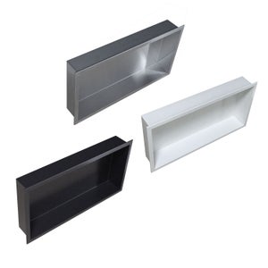 BERNSTEIN - Niche murale de douche, étagère encastrable douche acier inox - 60x30x10cm - BS603010 Blanc
