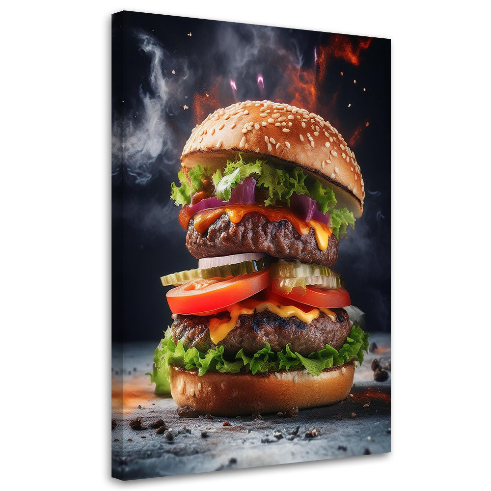 Obraz na płótnie, Burger Jedzenie Restauracja 70x100