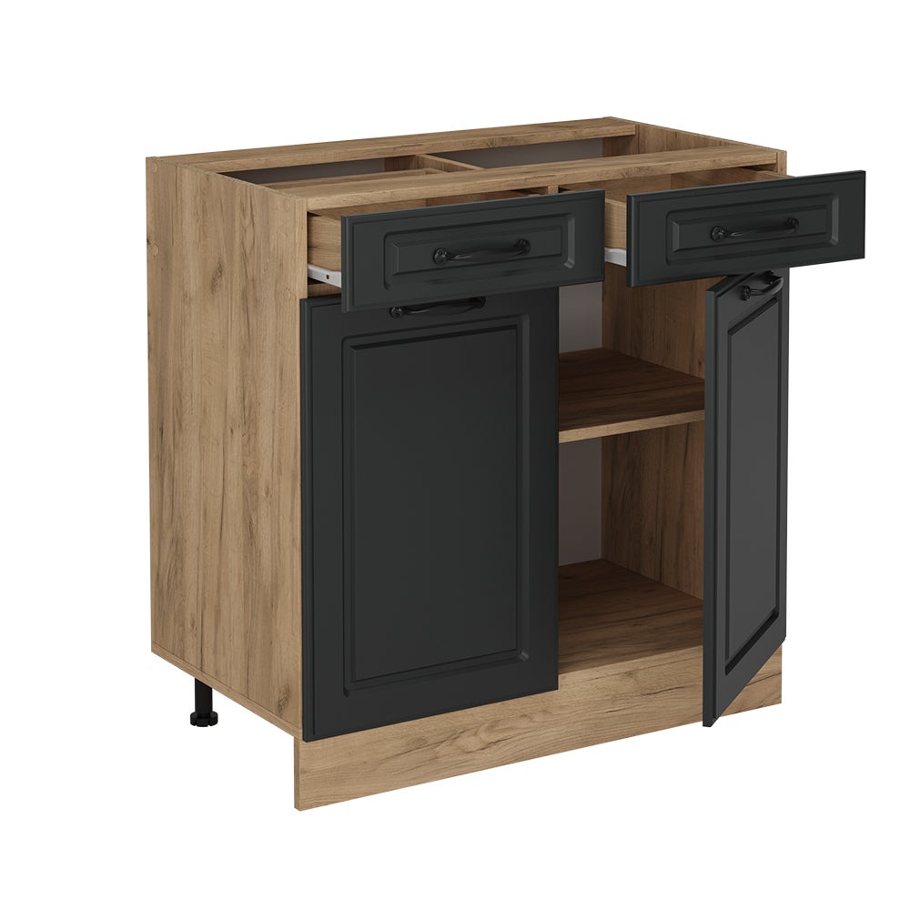 Vicco Meuble cuisine R-Line, Anthracite campagne, 80cm sans PT - 4