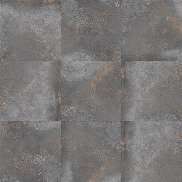 Carrelage imitation métal gris clair 117,5 x 117,5 cm YURI GRAFITO 1,38 m²