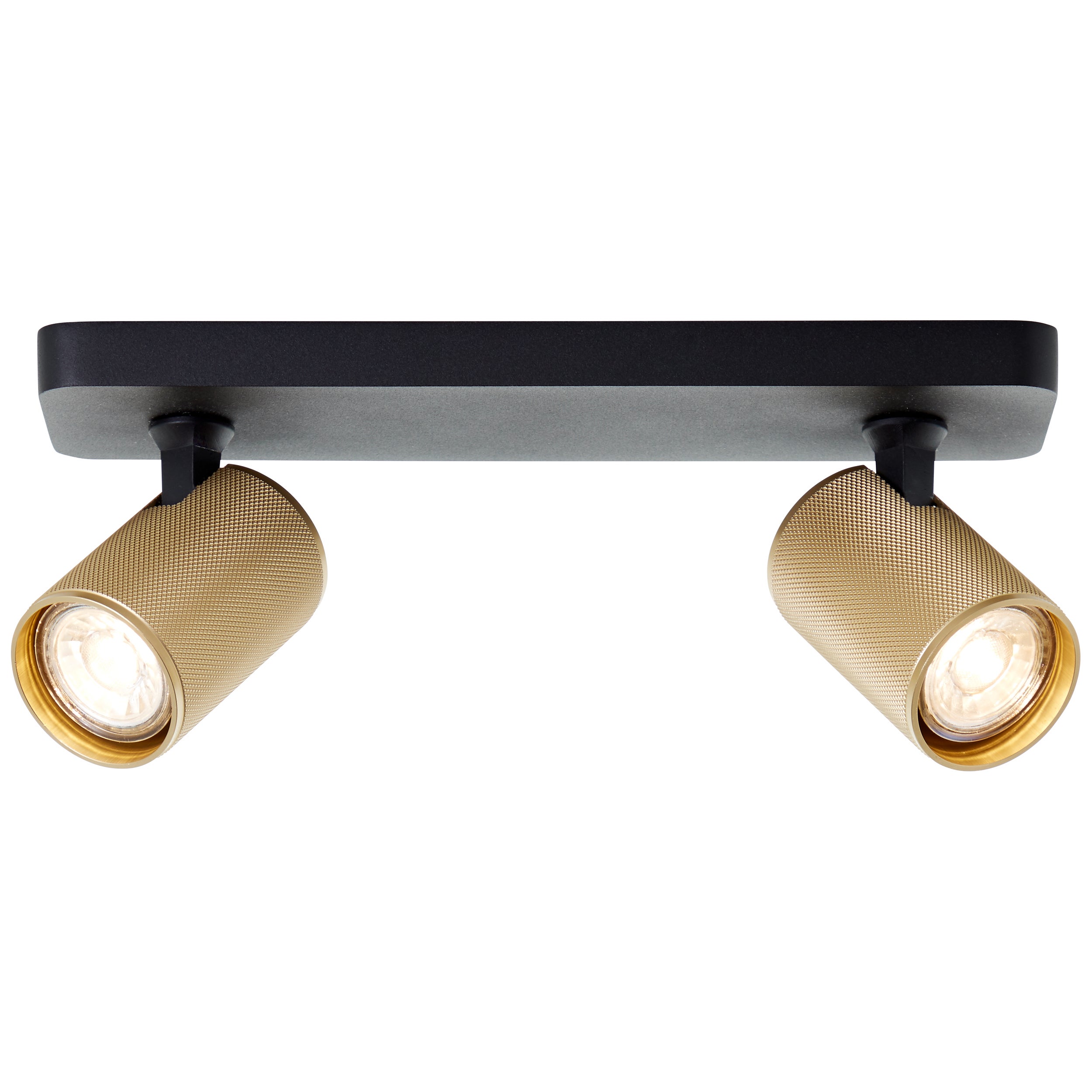 Lampa Brilliant Spot bar LED Marty 2 żarówki piaskowy czarny/matowy złoty metal 2x GU10, 10 W, żarówka LED w zestawie i wymienna