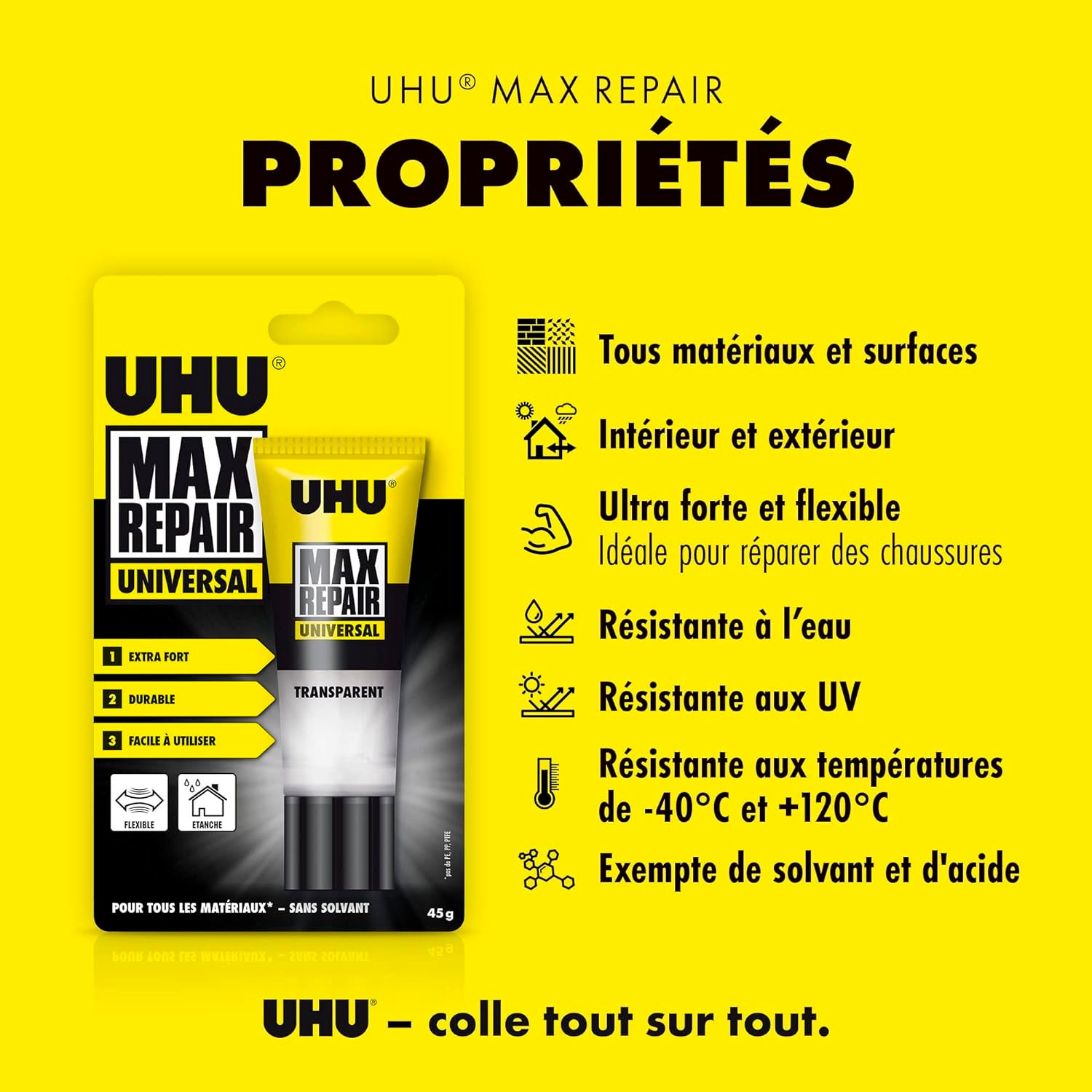 UHU Colle universelle MAX REPAIR UNIVERSAL transparent 45 g - 3