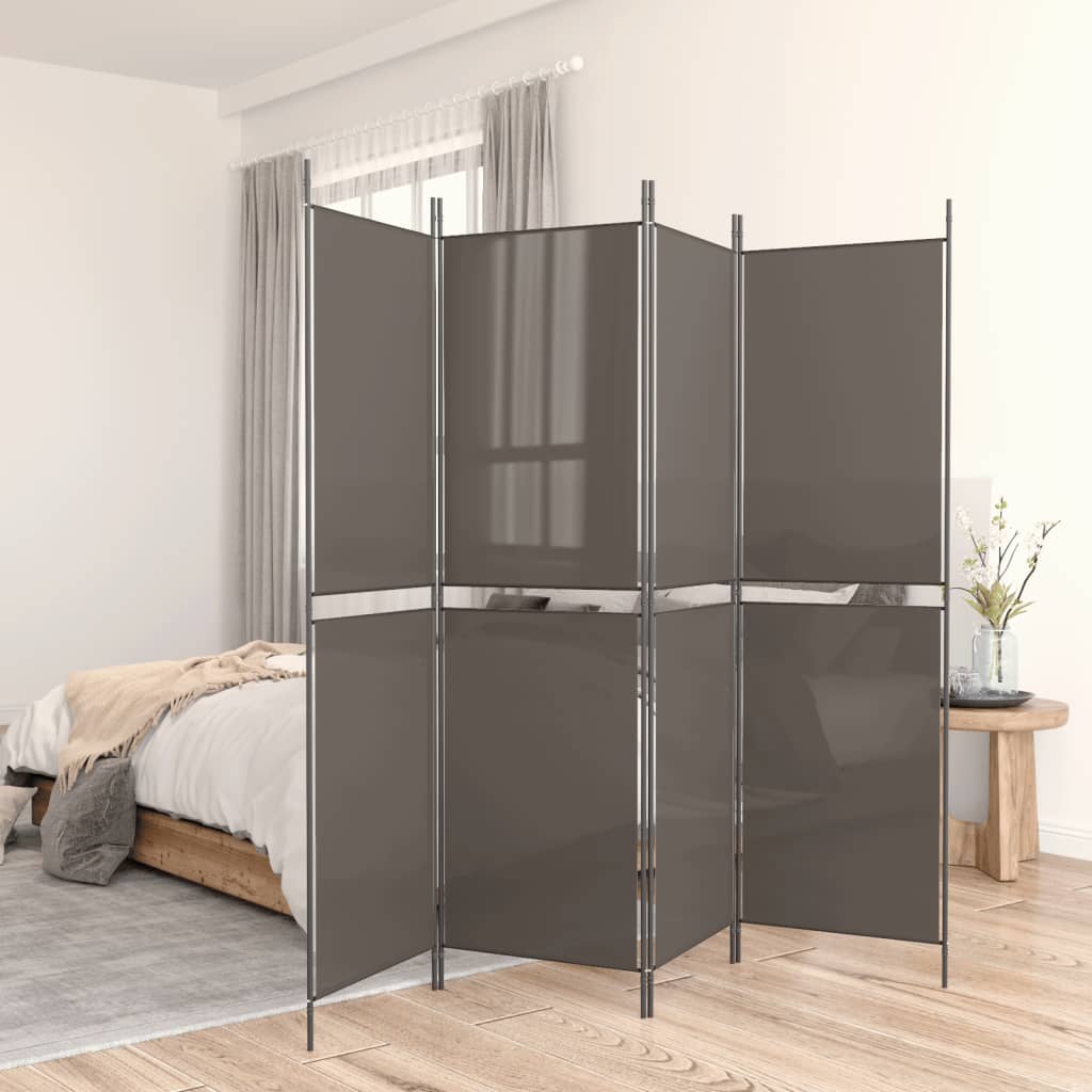 Cloison de séparation 5 panneaux en tissu gris anthracite 250x200 cm - COMFORTXL - 2