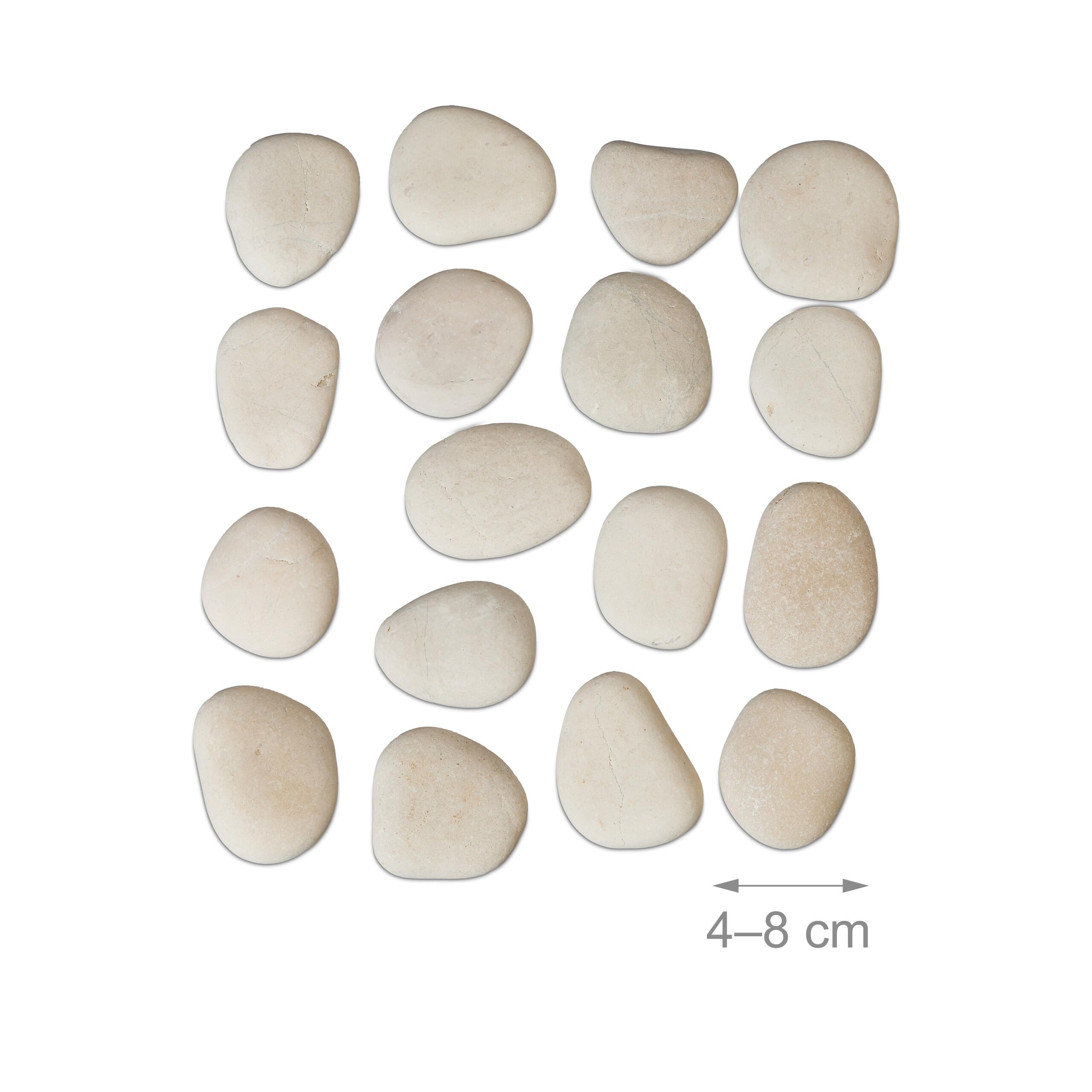 Sassi Piatti da Dipingere, 2 kg di Sassolini Decorativi, Pietre da Colorare, Ciottoli Giardino, Grigio Chiaro, Relaxdays - 7