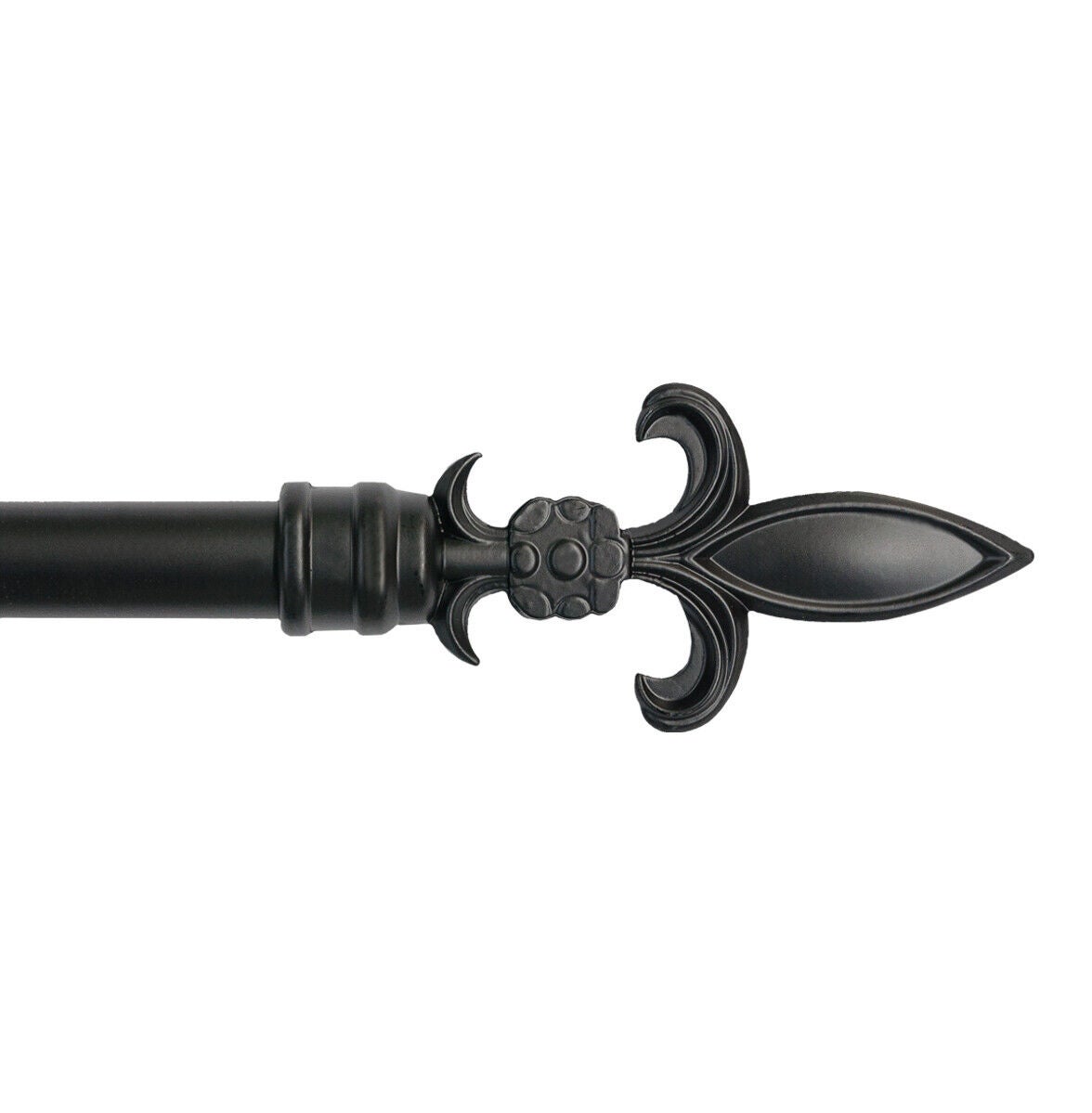 Asta Per Tende Telescopica Regolabile In Metallo Nero - Da 150 A 300 Cm Con Staffe, Portata 13,6 Kg