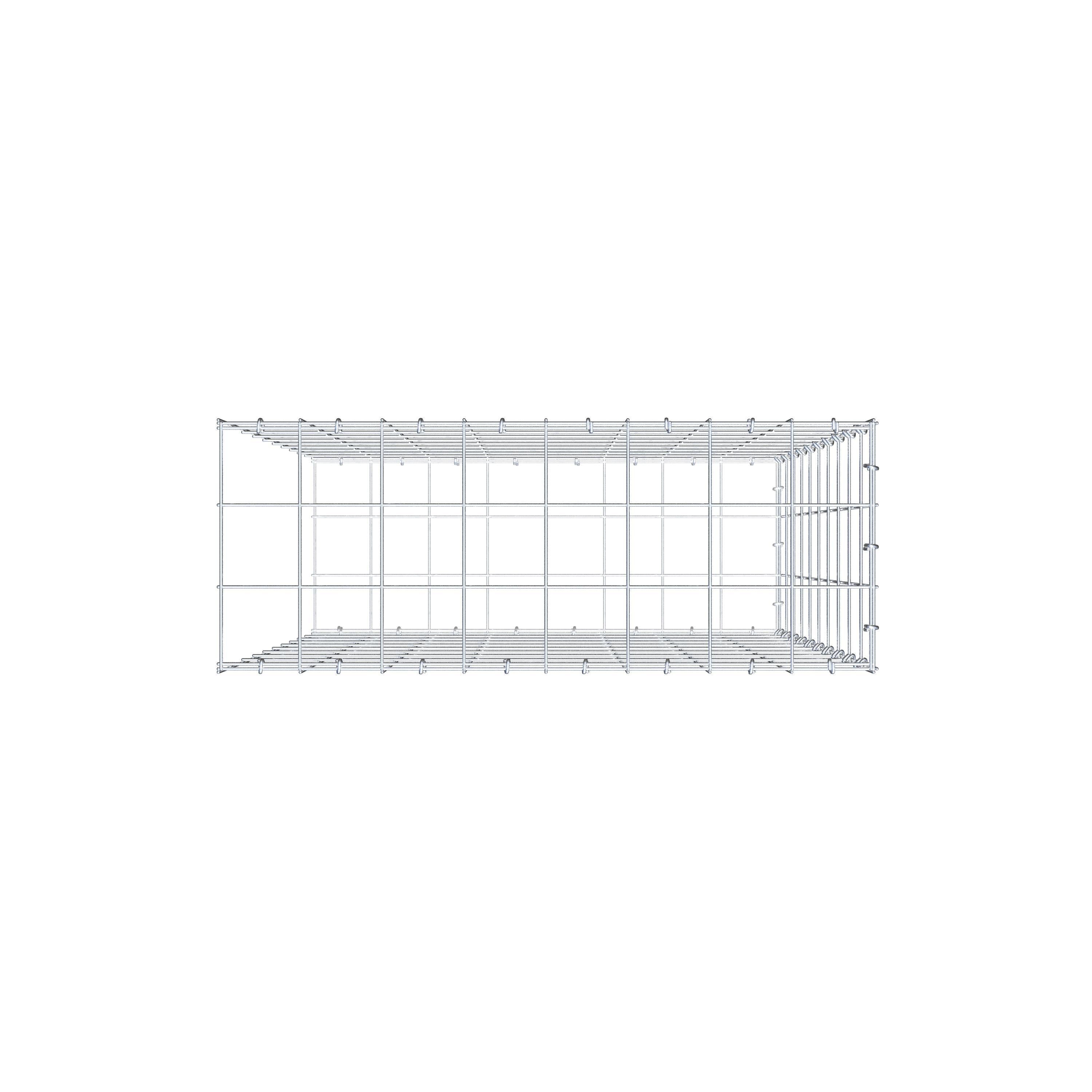 Gavión para alargar en acero galvanizado 100x80x30cm (LxAxP), malla 10 x 10cm, Anillo en C, sin rejilla frontal - 8