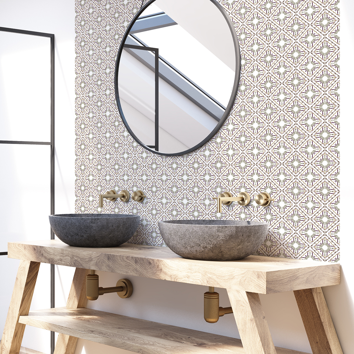 30 vinilo baldosas azulejos lucrezia - adhesivo de pared - revestimiento sticker mural decorativo - 30stickers20x20cm
