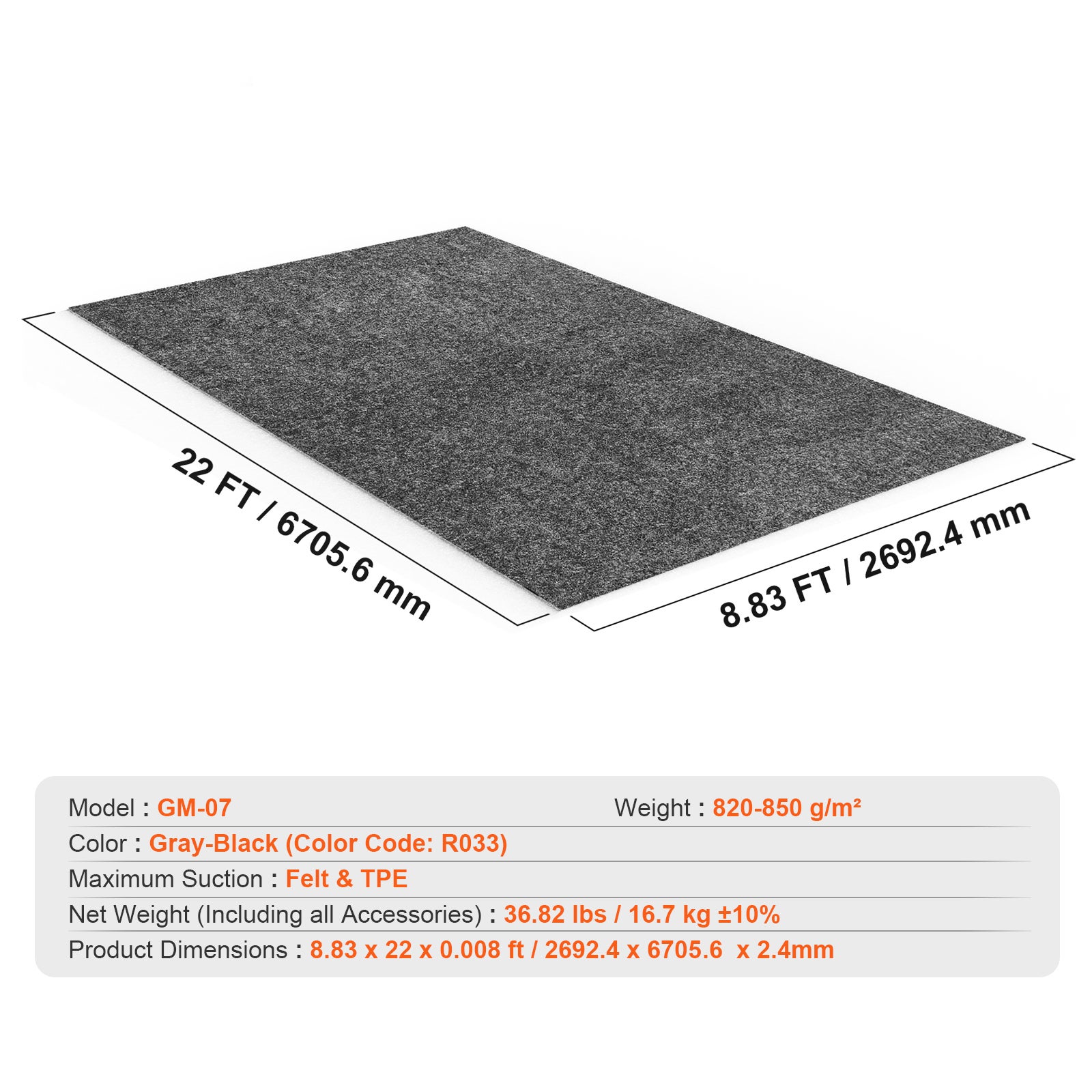 Tapis sol garage SucceBuy 2,68 x 6,7 m,imperméable,robuste,antidérapant,dos anti-fuite TPE,facile à nettoyer,découpable,protection huile - 9