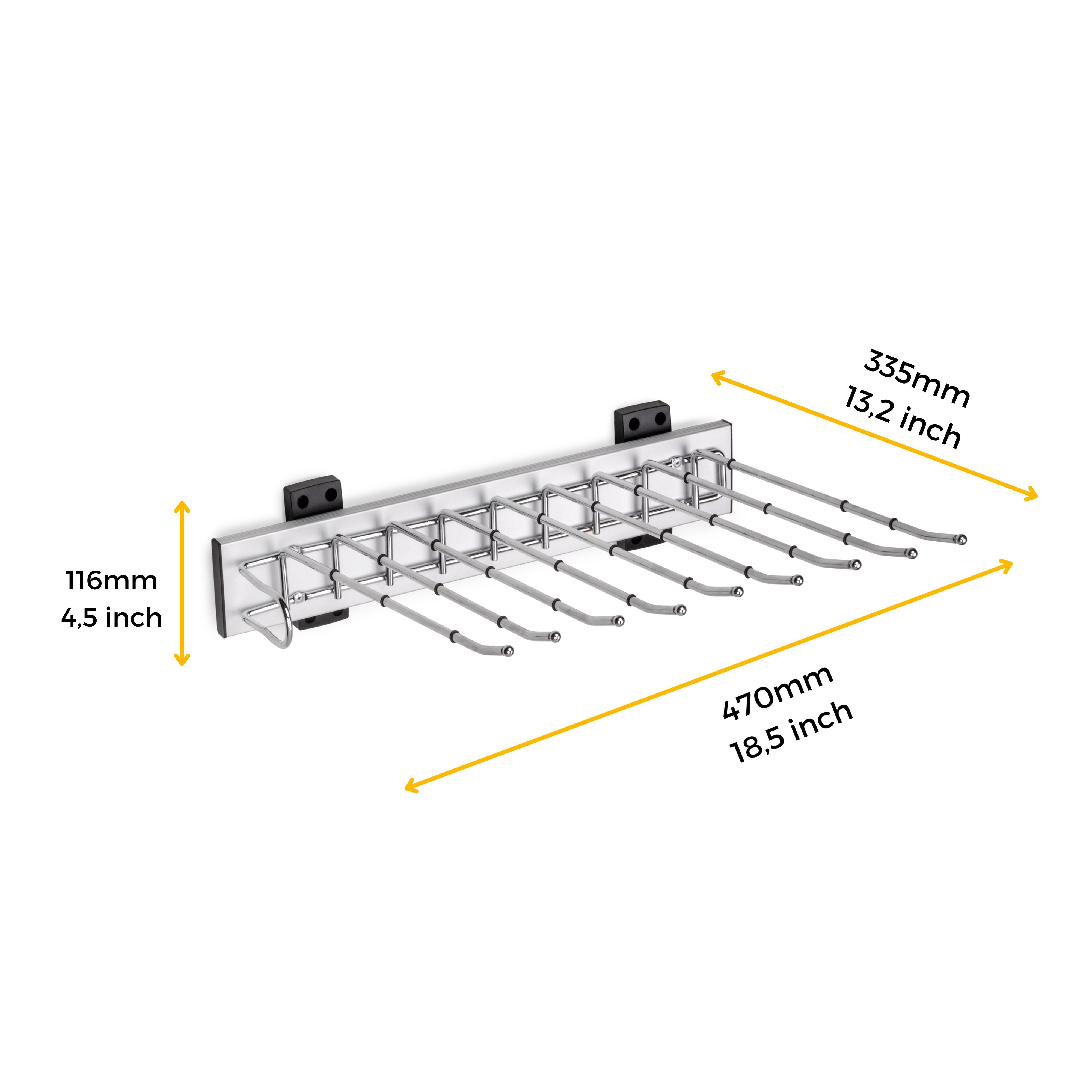 Emuca Porte-pantalons Self à montage latéral pour armoire, Gauche, Chromé, Acier et Plastique et Aluminium. - 6