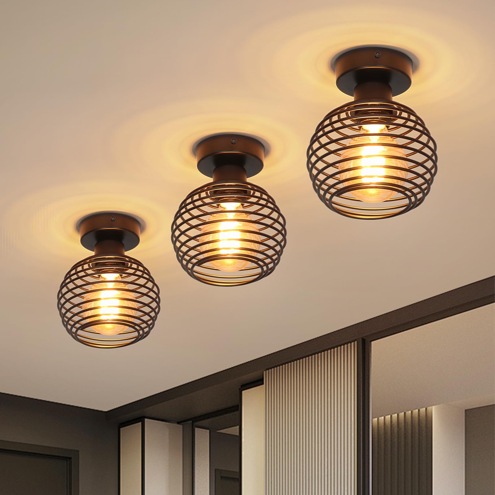 Zestaw lamp sufitowych w stylu vintage metalowe lampy sufitowe industrialne czarny ażurowy żyrandol lampa sufitowa do salonu balkon kuchni sypialni