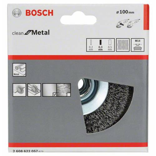 Bosch PRO Metal clean szczotka stożkowa 100 x 0,30 mm gwint - 2608622057 - 2
