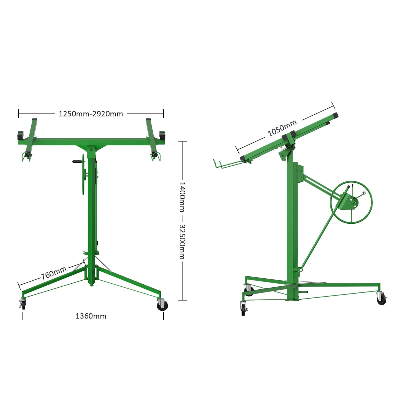 DEWINNER Lève-plaques XXL - Capacité 68kg, Hauteur Réglable 140-325cm - 4