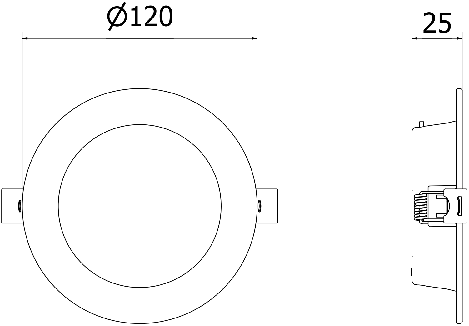 Mexen LDRR panou tavan downlight LED îngropat fi 12 cm, 6W, Rece ...