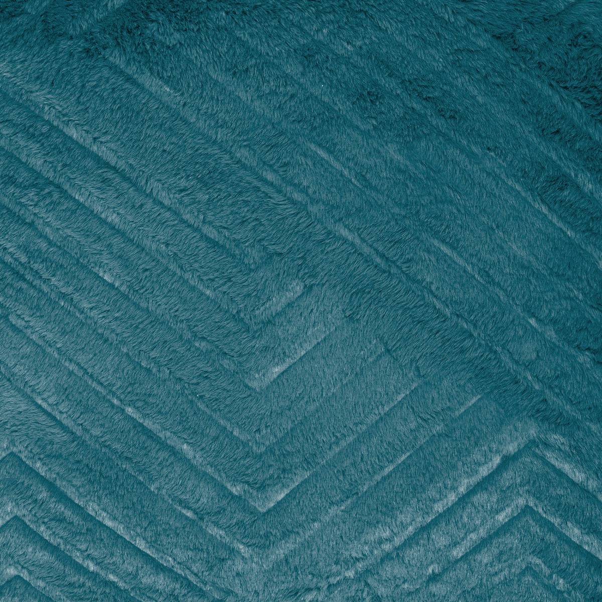 Coussin - effet fourrure - bleu canard - 45x45 cm - Atmosphera créateur d'intérieur - 4