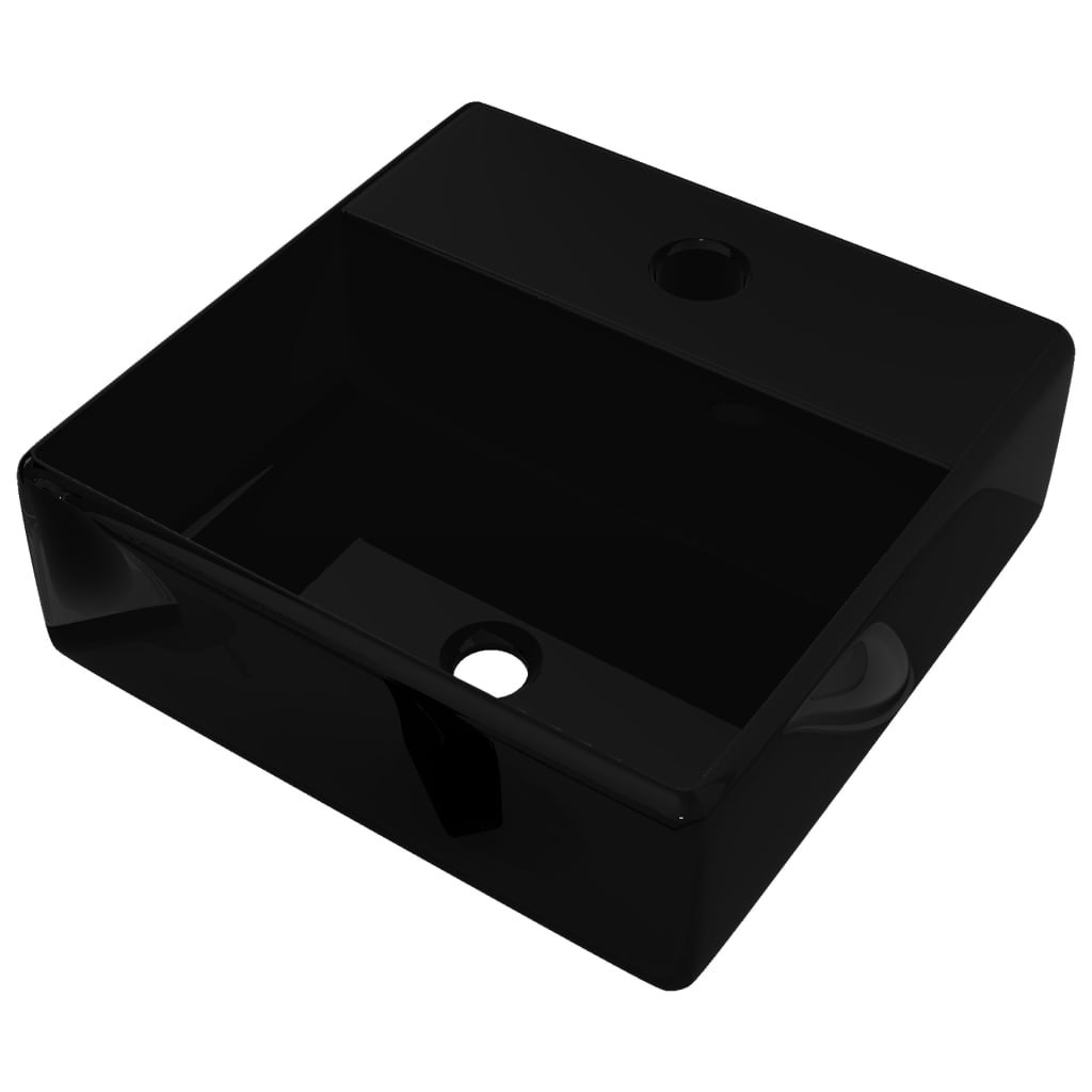 Plateau De Rangement En Céramique Noir 30x20 Cm – Pour Salle De Bain, Bijoux, Cosmétiques – Surface Lisse Facile à Nettoyer