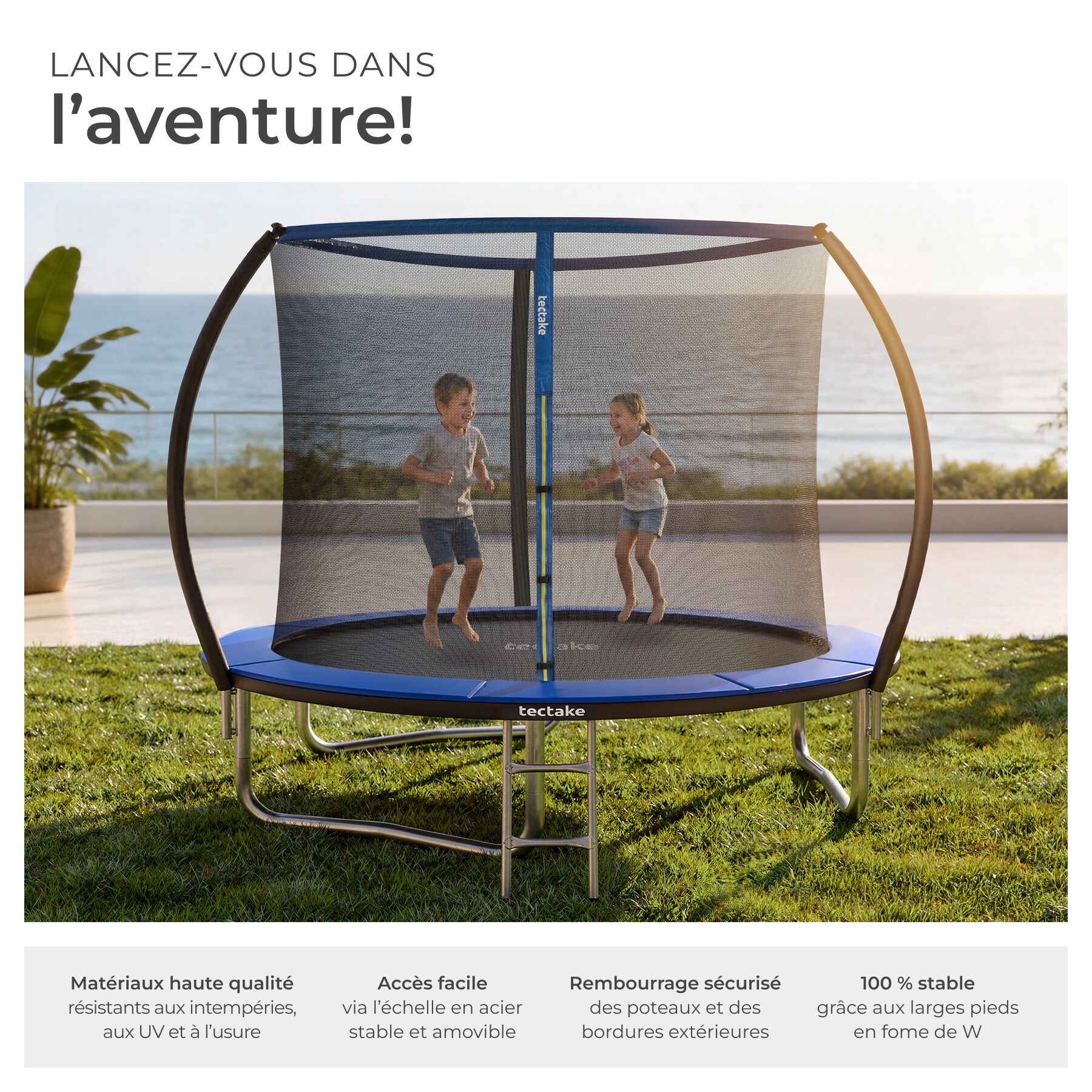 TECTAKE Trampolim Ø 244 cm, certificado GS - 4