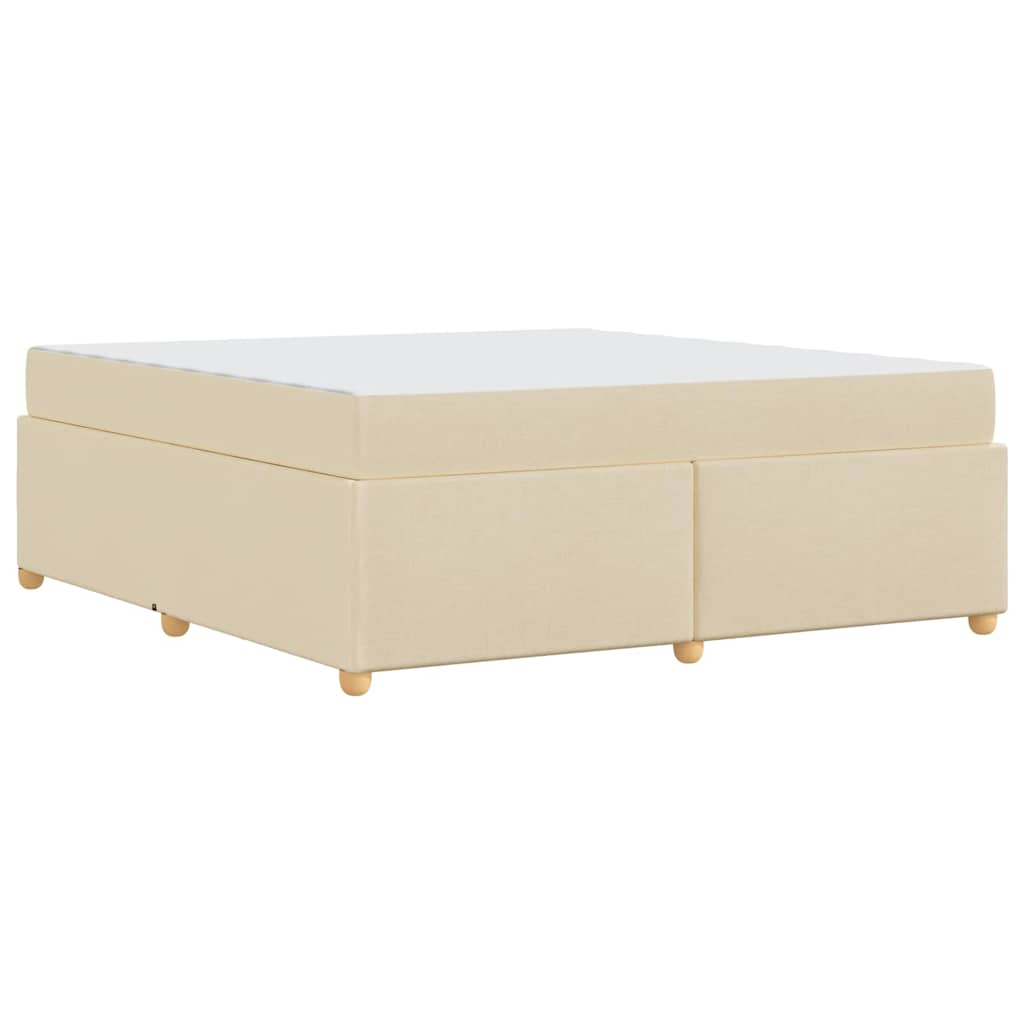 Cadre de lit avec matelas Crème 180 x 200 cm tissu - 9