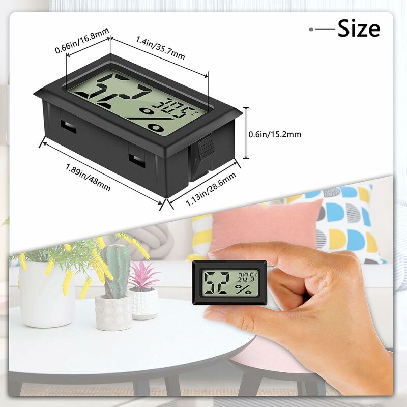3 Mini Igrometri Termometri Digitali LCD – Misurano Temperatura E Umidità In Casa, Serra, Cantina E Frigorifero