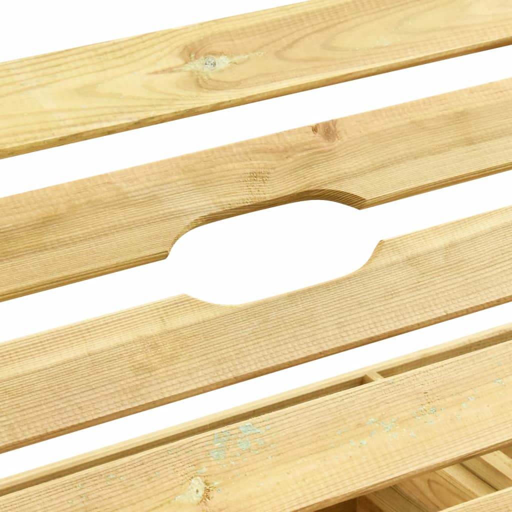 Chaise longue | Bain de soleil | Transat de relaxation double Bois de pin imprégné de vert CFW599110 - 7