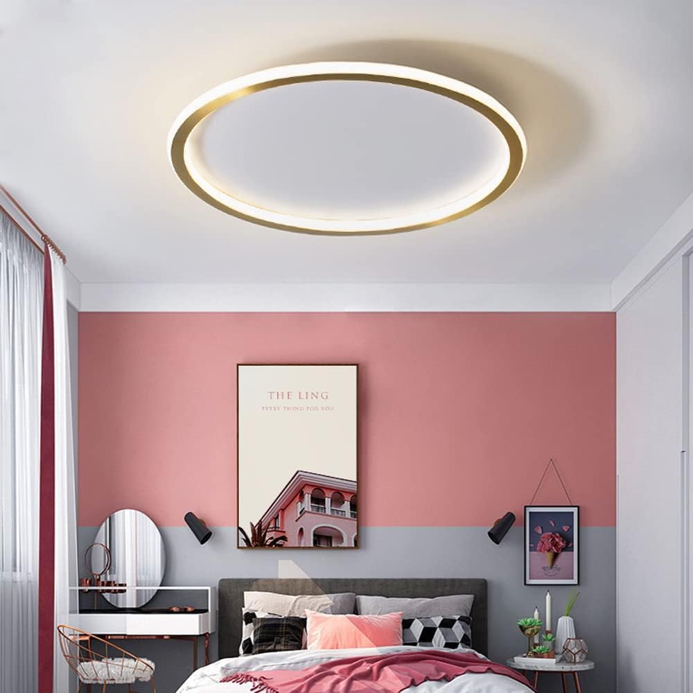 Okrągła lampa sufitowa LED 36W – Złota – Neutralne światło – Średnica 30 cm – Nadaje się do oświetlenia wnętrz, takich jak salony, sypialnie itp.