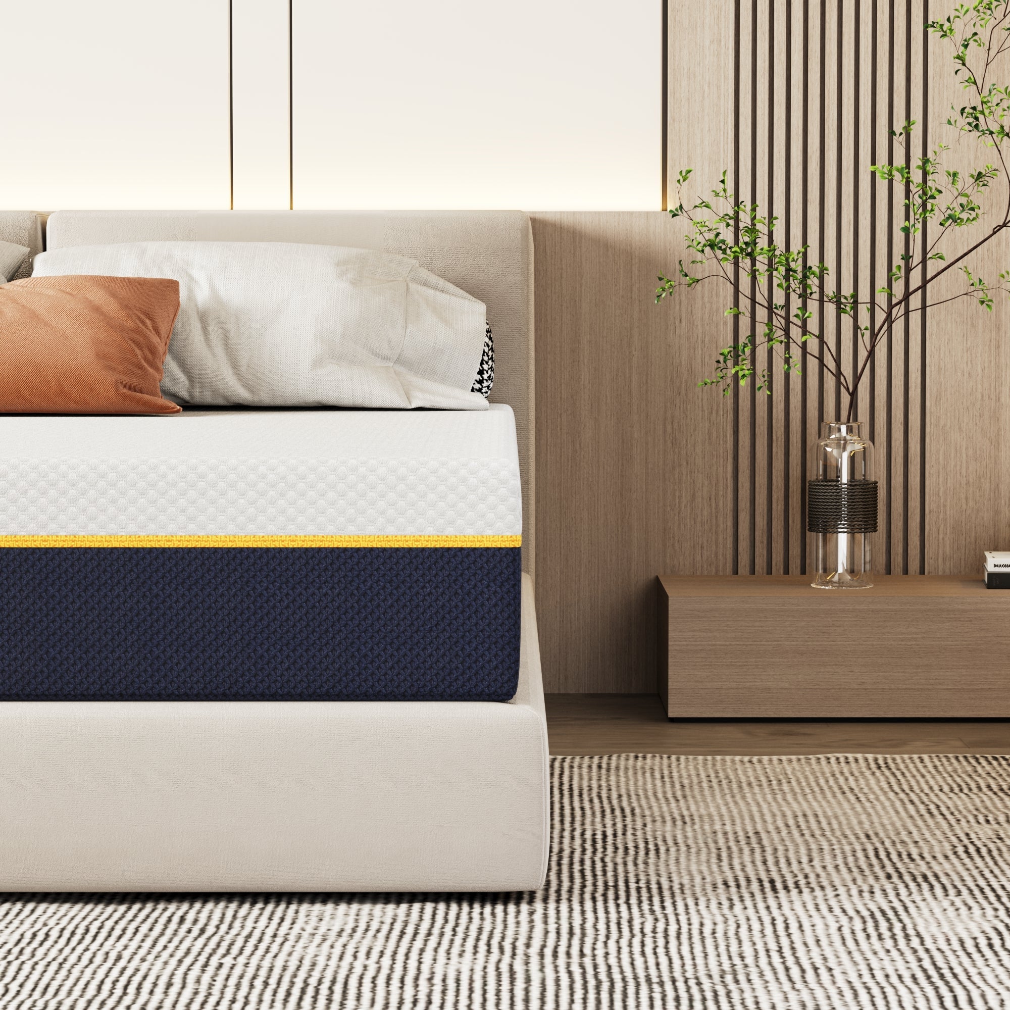 DEWINNER Matelas pour adulte 90 x 190 cm, épaisseur 21 cm (mousse à mémoire de forme + fibres de charbon de bambou) - 6