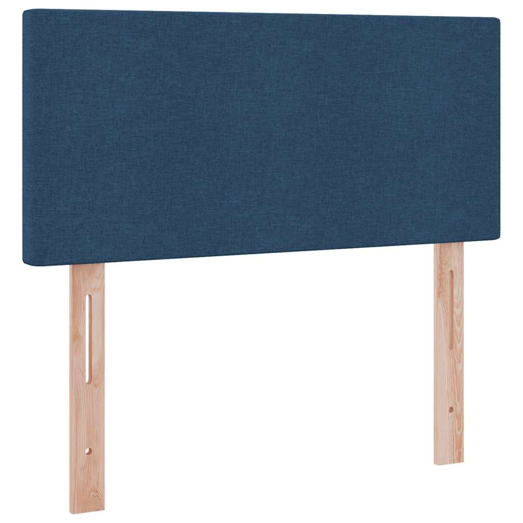 Lit avec rangement et matelas bleu 90 x 200 cm velours - 9