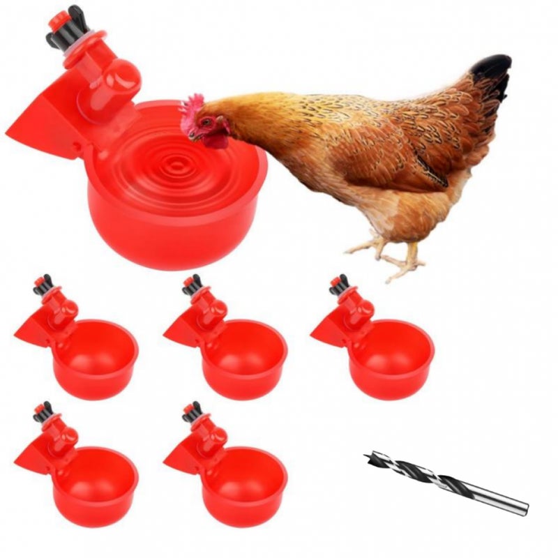 Zestaw automatycznego poidła dla kurczaków z wiertłem 9 mm, karmnik dla kurczaków, kaczek, gęsi, indyków, gołębi i innego drobiu