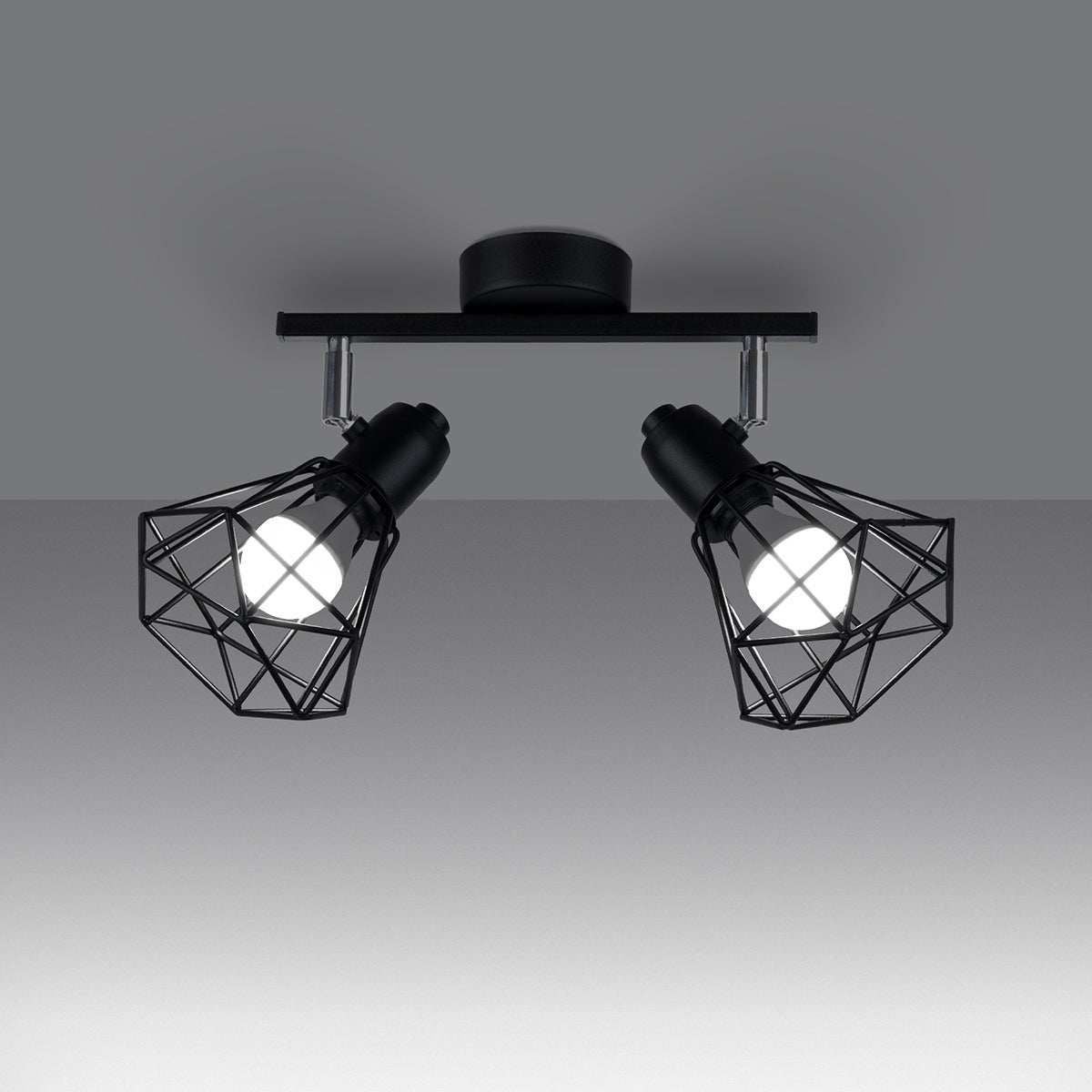 Plafon LUNOVA 2 czarny LED 3000K - 31x17x19cm Sollux