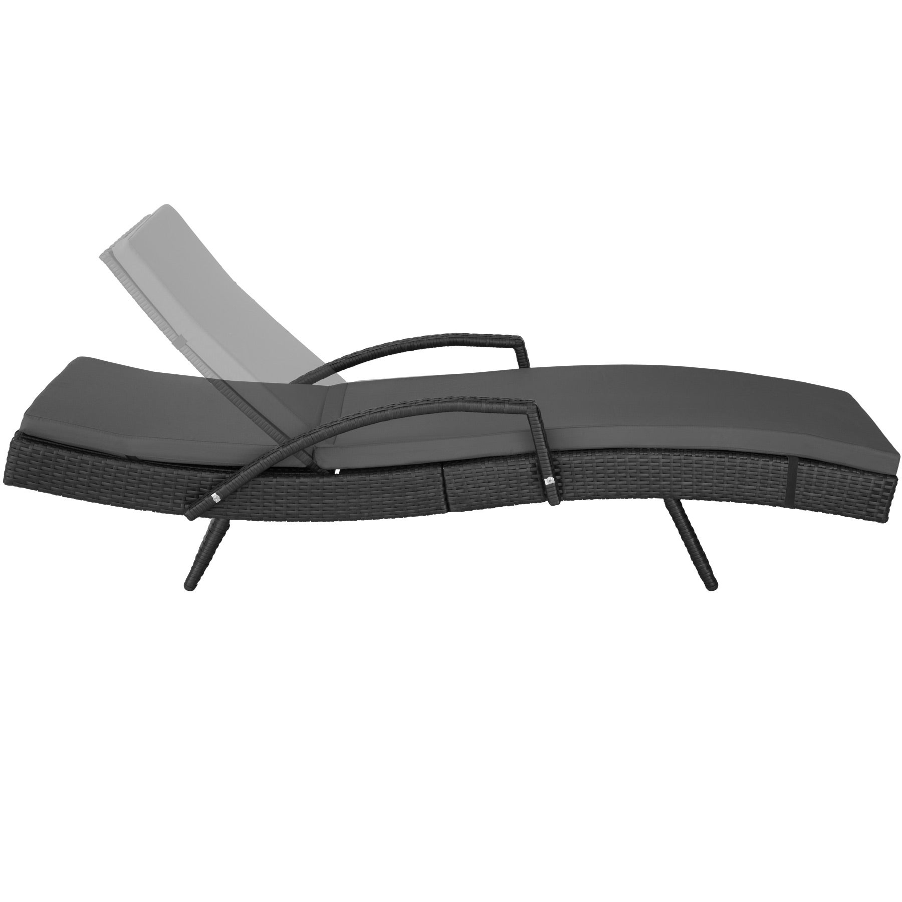 Bain de soleil en résine tressée et aluminium avec dossier réglable sur 5 positions TECTAKE - 3