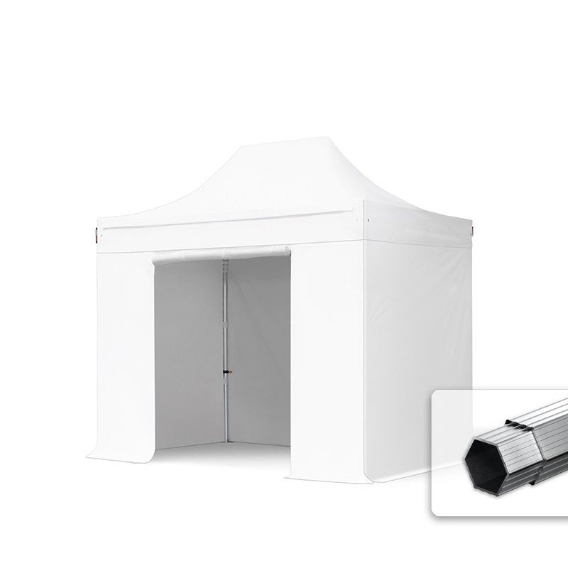 3x2 m Namiot Ekspresowy PROFESSIONAL Alu 40 mm, ze ścianami bocznymi, bez okien, biały
