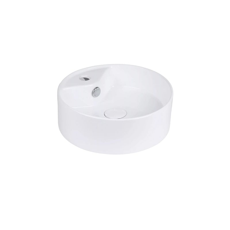 Umywalka nablatowa Uptrend VESTA biały połysk, z otworem na baterię oraz przelewem 1 szt.