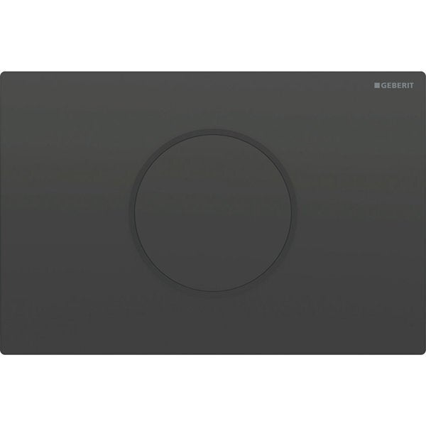 Plaque De Commande WC Geberit Sigma - Compatible Sigma 01,20,30,50, Noir | Avec Tiges Et Cadre De Fixation | Rinçage Double Flux