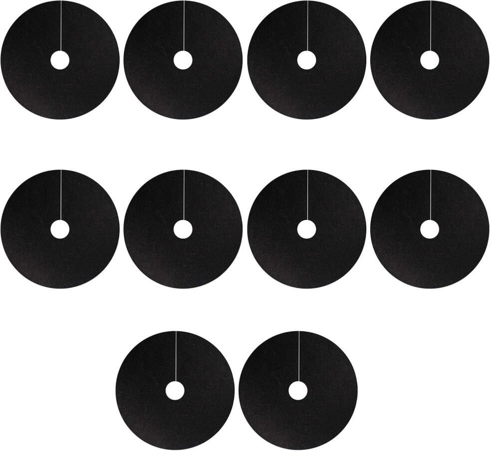 Opakowanie 10 mat chroniących przed chwastami, włókninowych, biodegradowalnych, z pierścieniem ściółkującym, chroniących trawę, 52 cm