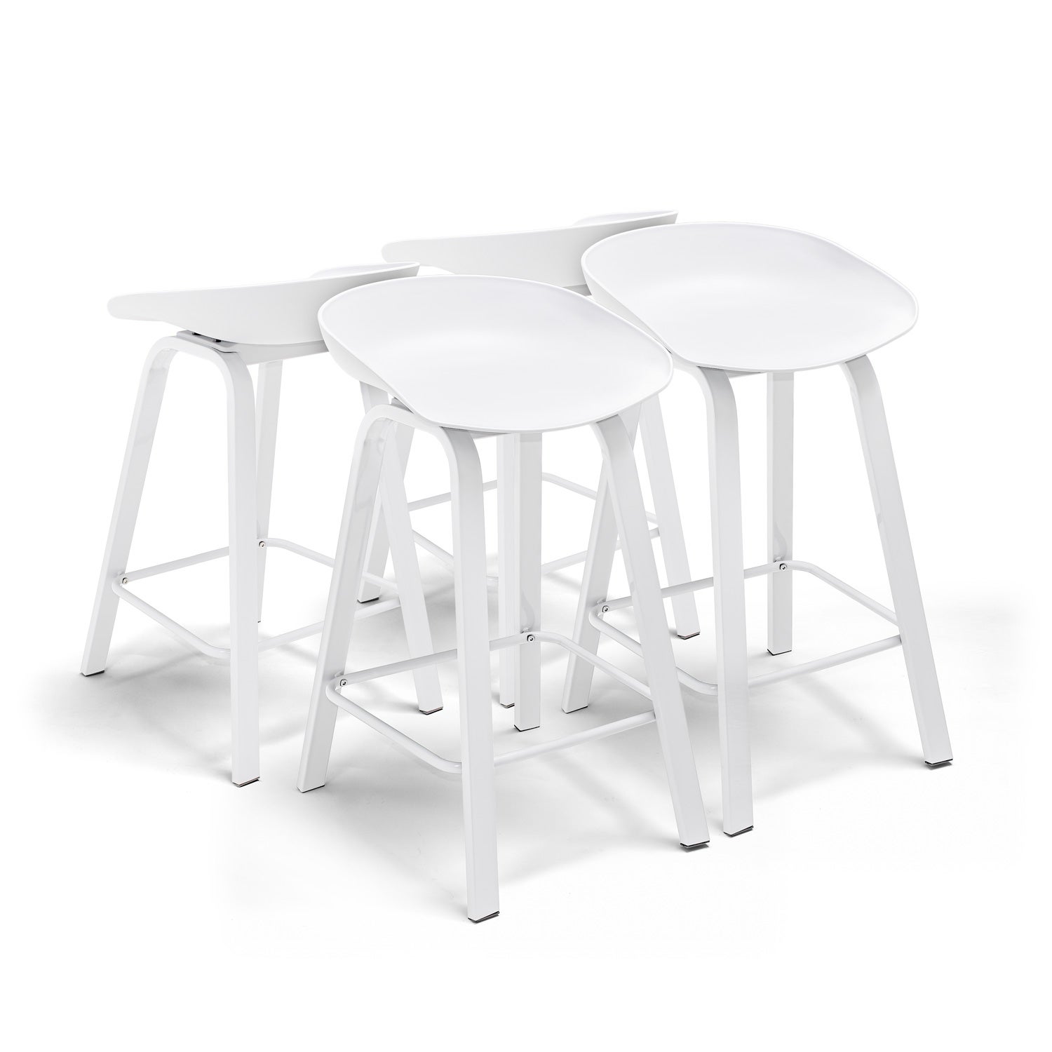 KIEL - Lot de 4 tabourets design en métal et PP Blanc | Leroy Merlin