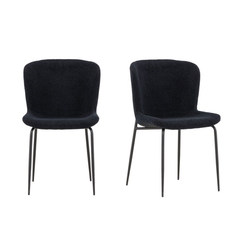 Modesto krzesło stołowe teddy czarny.