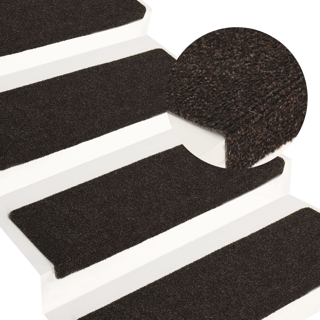 VidaXL Alfombrillas De Escalera 10uds: Antideslizantes, Acolchadas Y Adhesivas, Protector De Peldaños Gris Antracita