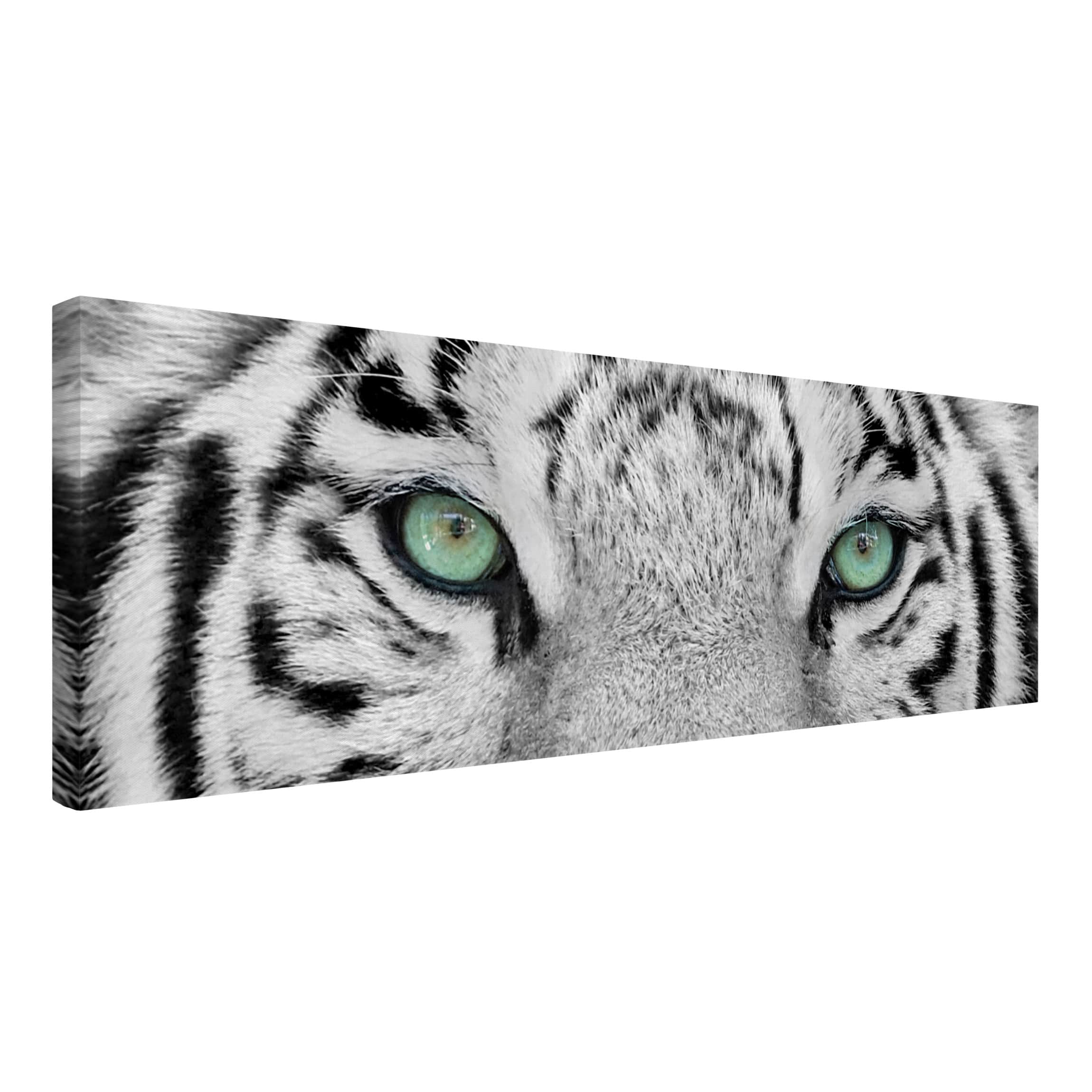 Impression sur toile tableau sur toile châssis noir et blanc animaux tigre 129 cuisine chambre à coucher salon couloir 150 x 50 cm - 4