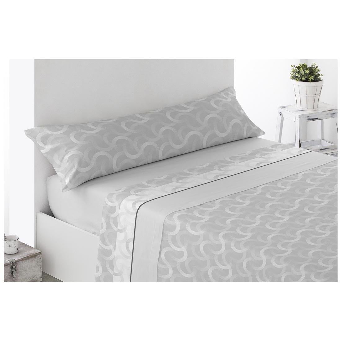 Acomoda textil – juego de sábanas térmicas de pirineo. sábanas de invierno tejido polar. 3 piezas ropa de cama. (seron gris, cama 135 cm)
