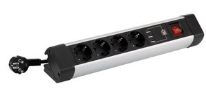 Regleta Con Interruptor Phasak BNS 3535/ 8 Tomas De Corriente/ Cable 2m Negro 5605922051236