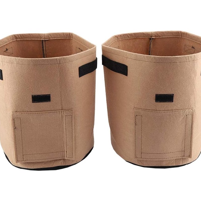 Beżowy worek do sadzenia ziemniaków 30*35 cm, 2 oddychające doniczki do uprawy warzyw, otwarte filcowe wiadro do sadzenia