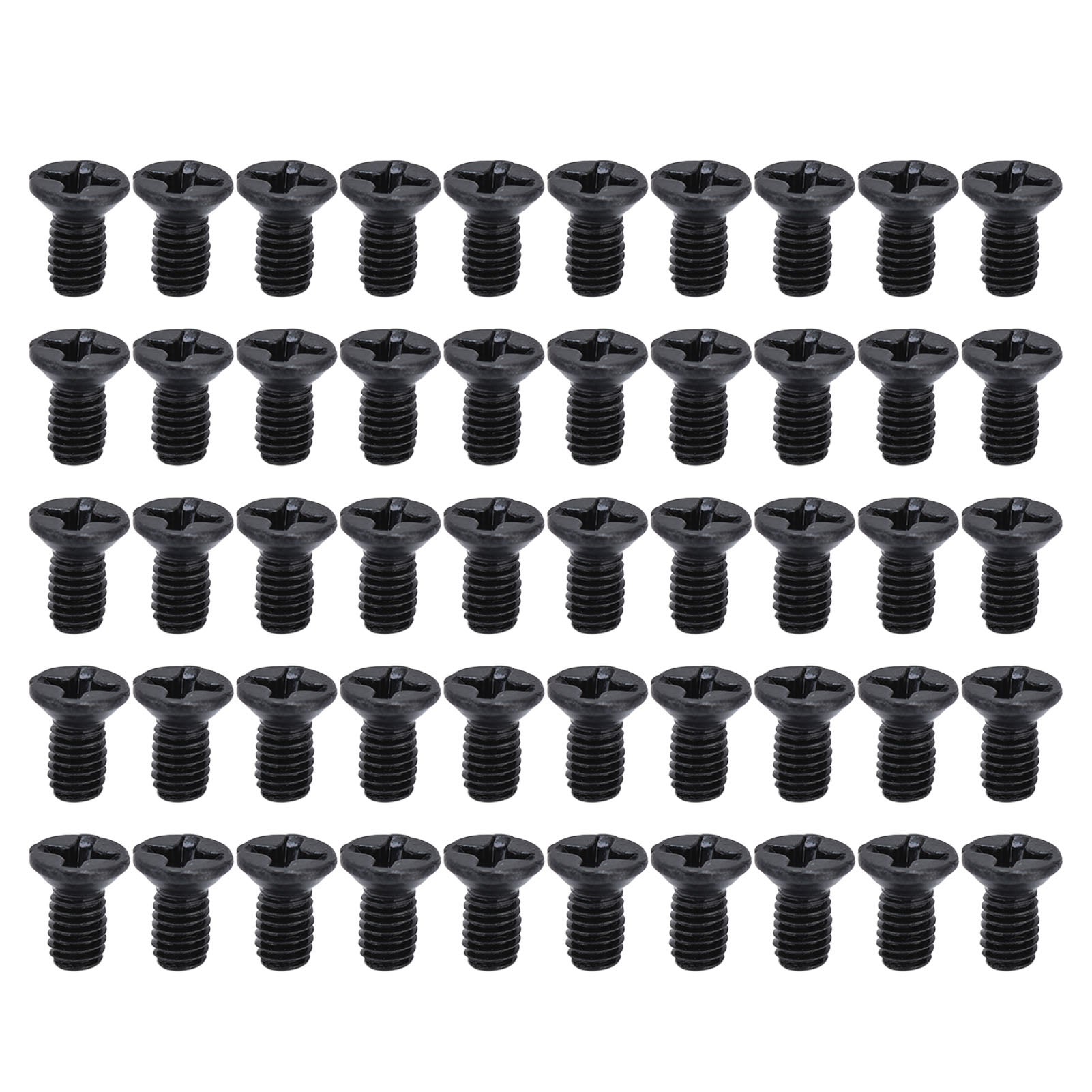 Vis Nylon M3 X 4mm - Tête Plate à Fente Cruciforme Noire - Lot De 50 Pièces - Uxcell