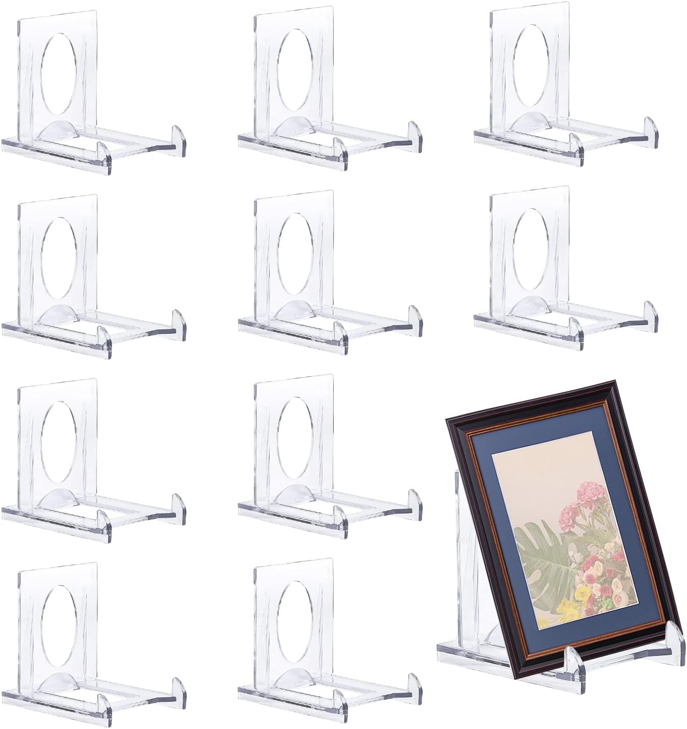 6 Pièces Support de Présentation Réglables Transparent,Presentoir Support Assiette Decorative,présentoir livre, pour Menu, publicité, Assiette, Photo | Leroy Merlin