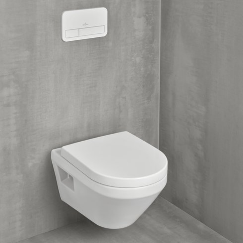 Pack WC suspendu sans bride Villeroy & Boch Architectura Twistflush [e³] rond + bâti-support sol et mur + plaque blanc - 2