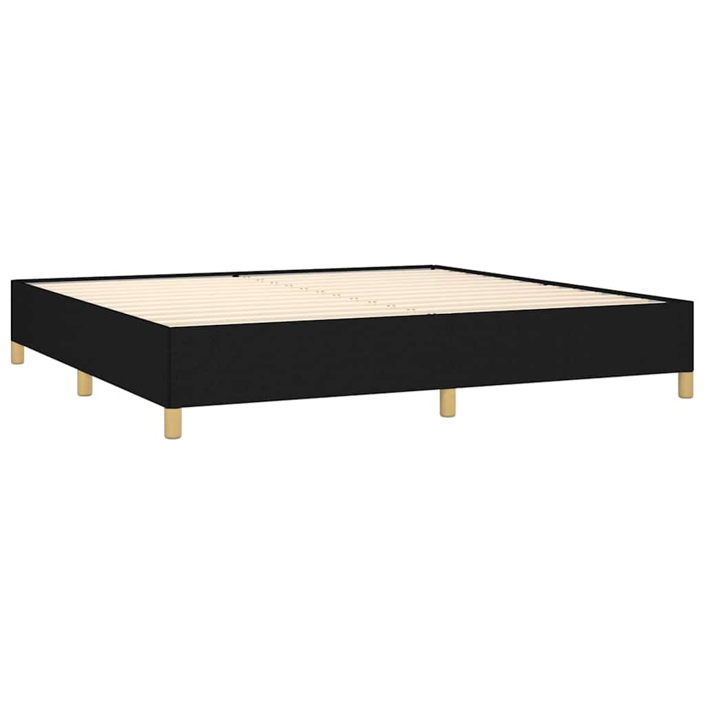 Cadre de lit sans matelas noir 200 x 200 cm tissu - 4