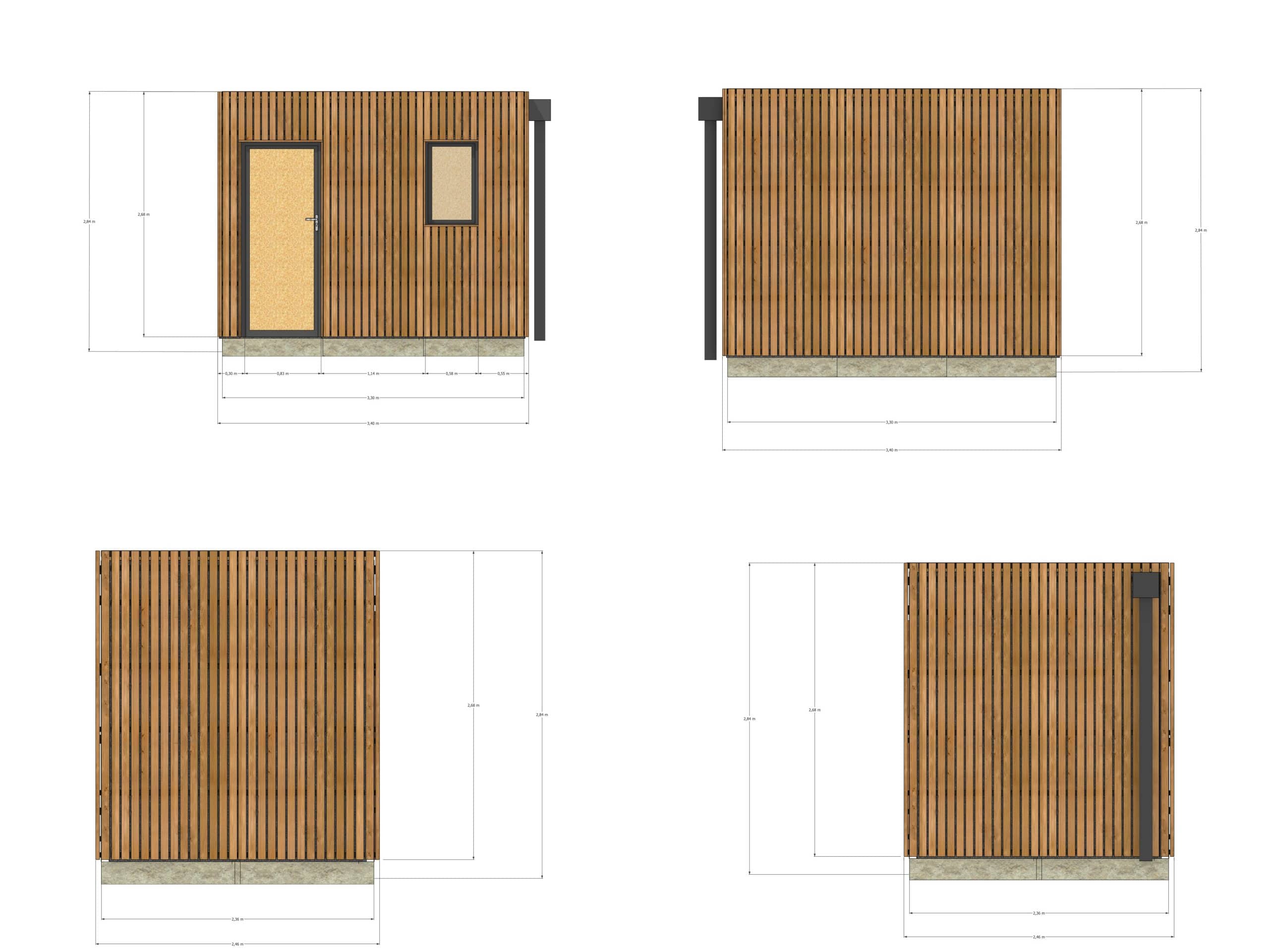 Extension maison en bois en bois 3,3 x 2,4 x 2,7 m / menuiseries alu k-line - 4
