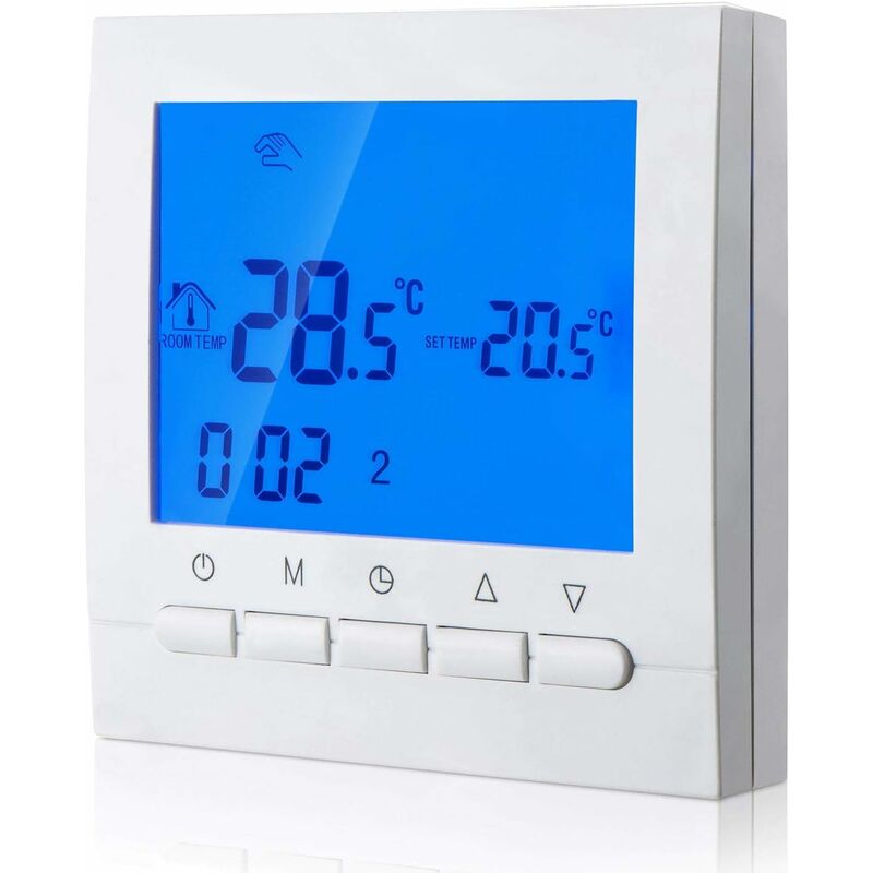 Thermostat numérique chauffage connexion 2 fils avec programmation 6 jours ouvrables et 2 périodes week-ends - 6