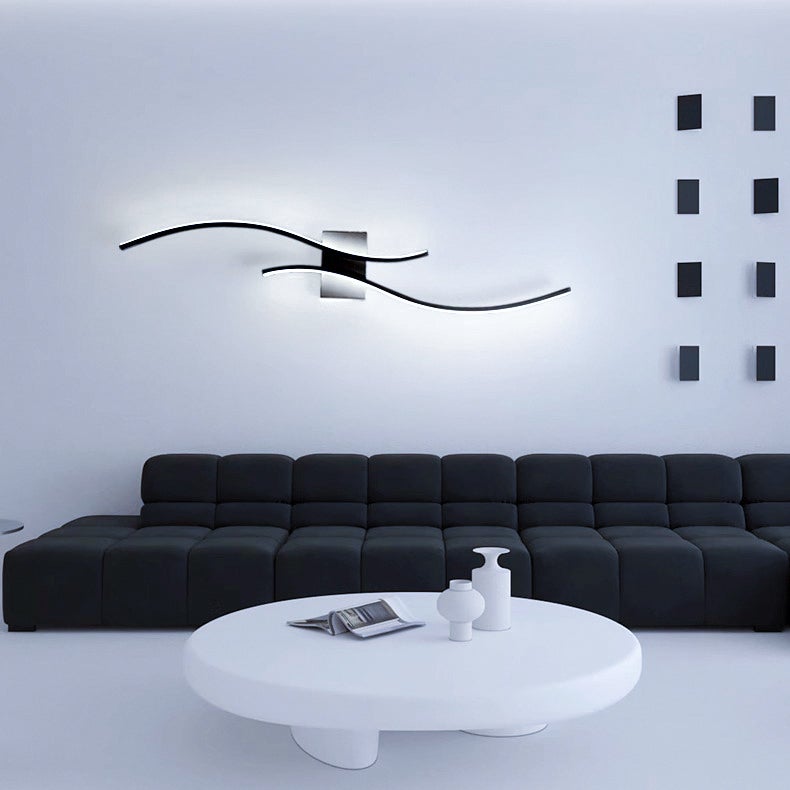 Applique murale moderne à arc, lampe murale LED, lampe de chevet d'intérieur, plafonnier, lampes décoratives, 60 cm x 15 cm (blanc froid, 6&nbsp;000 K) - 9